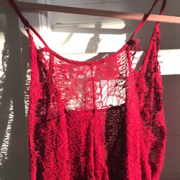 Red lace dress ~ free people - Picture 6 of 8
